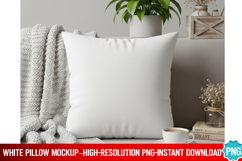Square Pillow Mockup | White Pillow Mockup Product Image 1