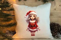 Christmas Cute Girl Sublimation Clipart, Christmas Cute Product Image 4