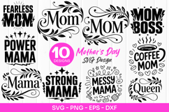 Strong Mom Quotes Mothers Day SVG PNG Product Image 1
