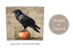 Halloween Crow Tumbler Design, Halloween Pumpkin Tumbler PNG Product Image 4