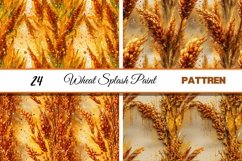 Wheat Seamless Digital Paper| Golden Splashed Paint Product Image 4