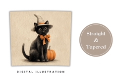 Halloween Black Cat Tumbler, Cartoon Cat Tumbler Wrap Product Image 4