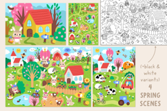 Easter village clipart, seamless patterns and designs Product Image 4