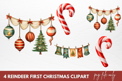 Reindeer First Christmas Clipart Sublimation Product Image 1
