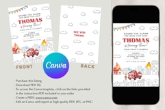 Fire Truck Birthday Invitation Template Product Image 4