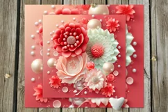 3D papercut red & white Flowers | 8 Skinny tumbler designs Product Image 4