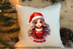 Christmas Cute Girl Sublimation Clipart, Christmas Cute Product Image 4