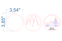 Christmas Ornament Truck SVG laser cut file for Glowforge Product Image 4
