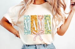 Floral Mama Coquette Bow PNG, Mama Flower png, Mama Png Product Image 4