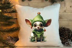 Green Christmas Dog Clipart Sublimation, Christmas Dog PNG Product Image 4