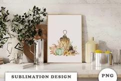 Watercolor Thanksgiving lantern sublimation png Product Image 4