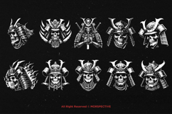 10 Bundle Dark Art Japan Samurai Skull Warrior Demon Mask Product Image 6