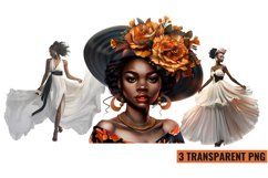 Watercolor Black Women Clipart, PNG Product Image 1