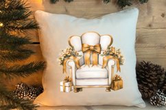 Gold Christmas Watercolor Clipart Sublimation, Christmas PNG Product Image 4