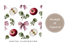 Red Apples Tumbler Wrap Design, Fruits Tumbler Template Product Image 4