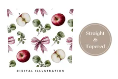 Red Apples Tumbler Wrap Design, Fruits Tumbler Template Product Image 4