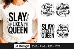Slay Like A Queen Motivational Quotes SVG PNG Product Image 1
