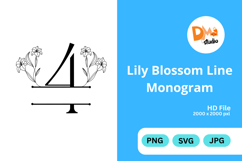 Lily Blossom Line Monogram Product Image 1