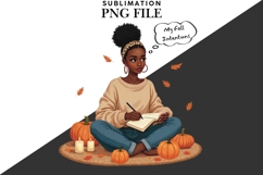 Motivational Autumn melanin woman png Product Image 4