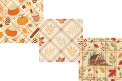 Autumn Fall Plaid Seamless Pattern, Digital Papers Product Image 4