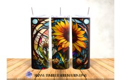 Stained Glass Sunflower20 OZ Tumbler Sublimation Design Product Image 4