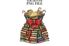 Bookish Christmas png design for T-shirts Product Image 1