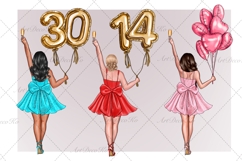 Birthday clipart, Curvy girl clipart, Best friend clipart Product Image 4
