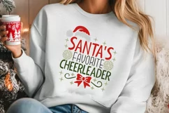 Santa's Favorite Cheerleader Svg, Christmas Cheerleader Svg. Product Image 3