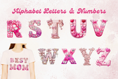 Pink Girly Alphabet Letters &amp; Numbers,Pink Glitter Bow Pack Product Image 4