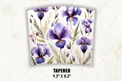 Iris Floral Tumbler Wrap | Floral Tumbler Sublimation Product Image 4