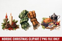 Watercolor Nordic Christmas Clipart Product Image 1