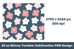 Flowers Pattern 20 oz Tumbler Sublimation PNG Product Image 4
