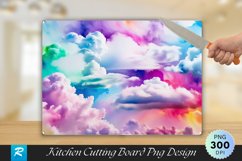 Multicolor Clouds Cutting Board Sublimation Design Product Image 1