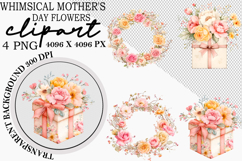 Whimsical Mother's Day Flowers Clipart Watercolor png Product Image 1