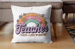 Teacher Retro Flower Sublimation Bundle - 8 PNG Product Image 4