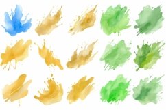 Watercolor Ink Splash Texture Clipart Bundle Product Image 3