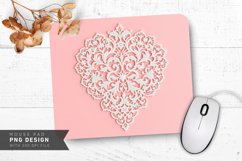 Elegant Lace Hearts Mouse Pad PNG Design Product Image 1
