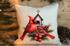 Christmas Cardinal Watercolor Clipart, Christmas Cardinal Product Image 4