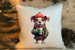 Christmas Dog And Coffee Clipart, Christmas Clipart Product Image 4