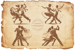 Elegant Couple Dancing Silhouette Vector Product Image 7