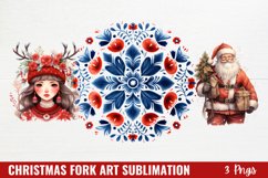 Christmas Fork Art Sublimation Clipart Product Image 1