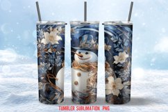 Snowman Stained Glass Tumbler Wrap Sublimation Designs Product Image 3