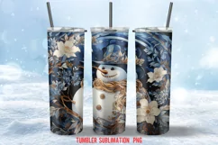 Snowman Stained Glass Tumbler Wrap Sublimation Designs Product Image 3