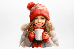 Christmas Little Girl Sublimation PNG Product Image 4