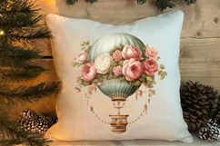 Christmas Hot Air Balloon Clipart, Christmas Hot Air Product Image 4