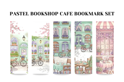 Pastel Bookshop Cafe Bookmark Set,Cozy Reader Printable Book Product Image 4