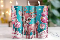 Merry Christmas Deer Tumbler Wrap | Christmas Wrap Product Image 1