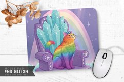 Crystal Throne of the Rainbow Cat Mouse Pad PNG Design Product Image 1