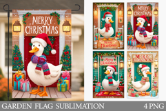 Christmas Goose Garden Flag. Christmas Garden Flag Design Product Image 1