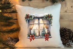 Watercolor Christmas Window Clipart Product Image 4